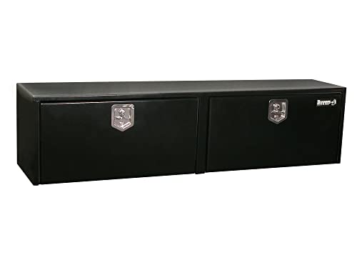 Image of Buyers Products 1704320 Black Steel Underbody Truck Tool Box - 24 x 24 x 72 Inch - Truck Bed & Underbelly RV Storage Box, Locking T-Latch, Weather-Resistant, Heavy-Duty Flatbed Job Box, Made in USA