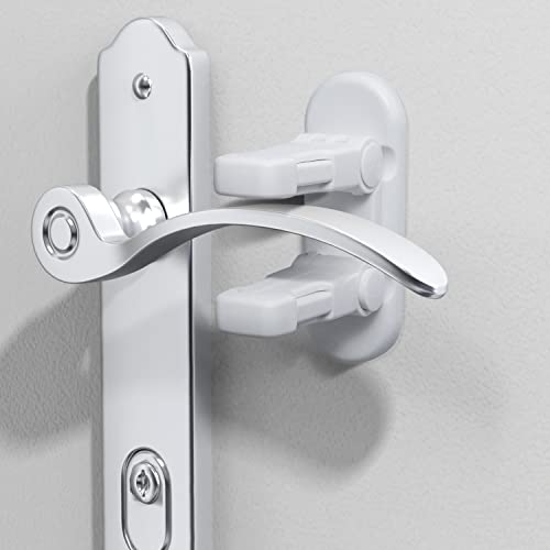 Image of Door Lever Lock (3 Pack) Door Locks for Kids Safety, Baby Proofing Door Knob Child Proof Door Knob Covers, Child Safety Locks for Doors, with 3M Adhesive, for Doors, Windows, Bathtubs, Faucets (White)