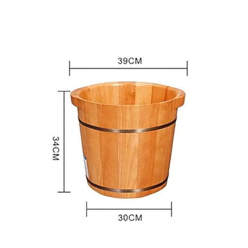 Cubeta de baño de pies de roble hecha a mano para sauna y spa miniatura 5