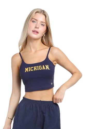 Michigan Wolverines Bra Tank Top - Navy, L