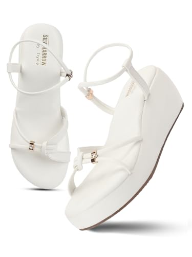 Image of SilverArrow Womens Velmora Comfortable Stylish Wedge Heel Sandals for Women Trendy Open Toe Flats