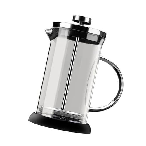 Suseiuua Cafetera de prensa francesa con vidrio y filtro de acero antioxidante para el hogar, cocinas, oficinas, uso de cafeteras de vidrio de 350 ml y 600 ml