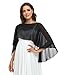Pukguro Sheer Shawls and Wraps for Evening Chiffon Capes for Women Wedding Cover Up Black