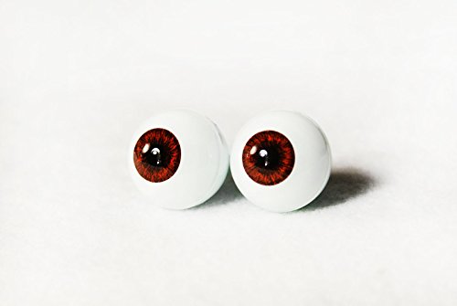 Glasstic Realistic Doll Eyes Japan Made for Halloween Props, Masks, Dolls or Bears (Brown, 22mm)