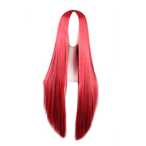 guohanfsh Peruca longa de cabelo humano liso feminino cor lisa acessório para cosplay, fibra de alta