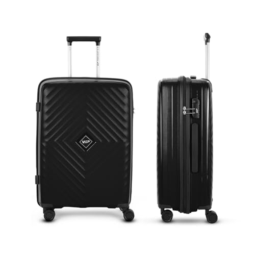 Image of VIP Quad Active 66 Cm Medium Polypropylene Hard-Sided 8 Spinner Check-in Trolley Bag with Combination Lock (Black)