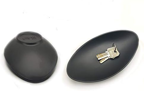 Black Key Ring Dish Jewelry Tray Key Tray Organizer,Dresser Decor entryway Key Dish Decorative Trinket Dish Housewarming Gift (Oval)
