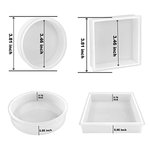 Resinworld RW-MC-104-1125-A 8 Pack Deep Coaster Molds, Square Round Coaster Resin Molds thumb #1