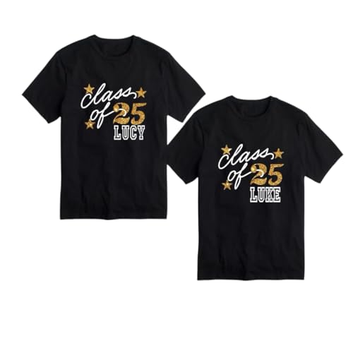 Class of 2025 School Leavers T-Shirts Personalised Tops Graduation End Of Year Reunion