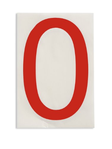 Cinta de poliéster Brady ToughStripe 121849 troquelada color rojo letra 0 en pack de 20
