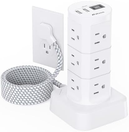 Koosom 35W Power Strip Tower,10FT Long Extension Cord,16-Outlet - View #12