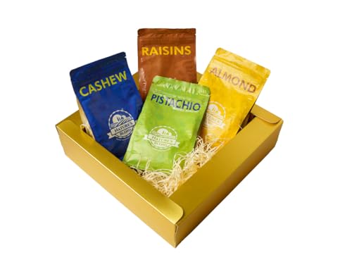 Image of Nature's Blend - Essential Dry Fruits|Ethnic New|Pack of 4|250g pouch|Almond, Cashew, Pistachio Inshell Roasted, Raisins|Soft Top