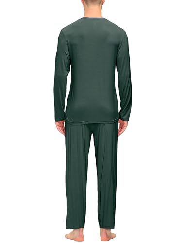 Image of JINSHI Men's Pajama Sets Soft Lightweight Sleepwear Nightwear with Pocket