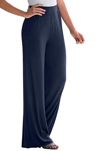 Jessica London Women's Plus Size Everyday Stretch Knit Wide Leg Pant4