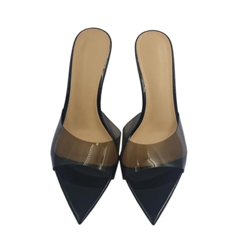 Clear Pointed Open Toe Heels for Women Summer Slip on Mules Sexy Stiletto Heeled Sandals Party Wedding Prom Dress Casual Shoes3
