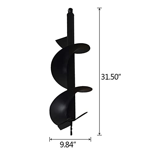Tinvhy 10-In Earth Auger Drill Bit, Garden Plant Flower Auger Rapid Planter Compatible Gas Powered Post Fence Hole Digger With 3/4 Shaft #TOP1
