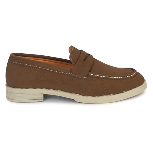 Image of Kraasa Men Premium Driftor 2.0 Block Heel Loafers for Mens, Causals| Lighweight Slip-On's | Soft Cushioned Insole | Super Flexible, Comfortable for Men