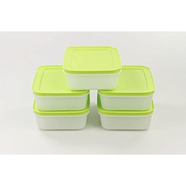 TUPPERWARE diepvriesdoos 1,0 L groen-wit vlak (5) ijskristal ijskristal