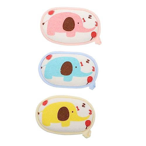 POPETPOP 3個 ベビーバスコットン スクラバースポンジ ナチュラルベビーバススポンジ ベビーシャワースポンジ ベビースポンジ 風呂に入る バスブラシ トイレタリー 赤ちゃん