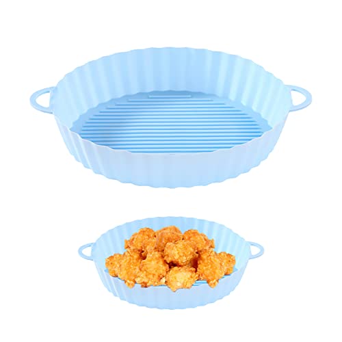 Olla de Silicona para Freidora de Aire,19.5cm/7.7inch,Cesta de Freidora de Aire de Silicona,Bandeja para Freidora de Aire,Accesorios para Freidora de Aire,Reutilizables y Antiadherentes Cover