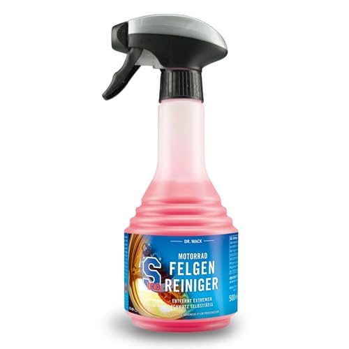 DR. WACK - S100 Motorrad Felgenreiniger 500 ml - Felgen Spray mit Gel-Formel - Effektive & schonende Reinigung - Kettenfett Entferner - sehr ergiebig & säurefrei - Hochwertige Motorradpflege