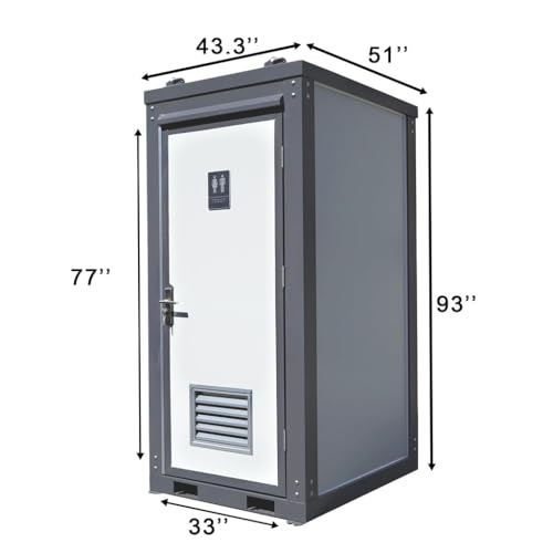 Image of Outdoor Portable Toilet with 1 Private Stalls, Mobile Restroom for Concerts, Conventions, Construction, Sporting Events