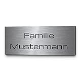 Edelstahl Briefkastenschild selbstklebend mit Gravur o. mit Bohrlöchern | Namensschild Türschild Familie versch. Größen | Edelstahlschilder für Haustür Briefkasten personalisiert | Türklingel Schild
