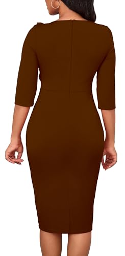 Image of ZVO Midi Dress for Women Church Dress Office Work Bodycon Pencil Dresses