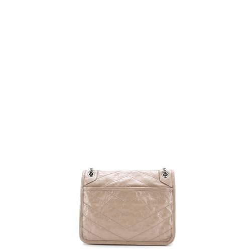 Saint Laurent, Pre-Loved Niki Chain Flap Bag Matelasse Chevron Leather Baby, Neutral3