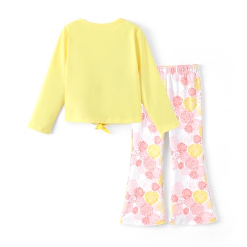 Image of Disney Girls Outfits Long Sleeve Knot Front Shirt Flare Pants 2PC Clothes