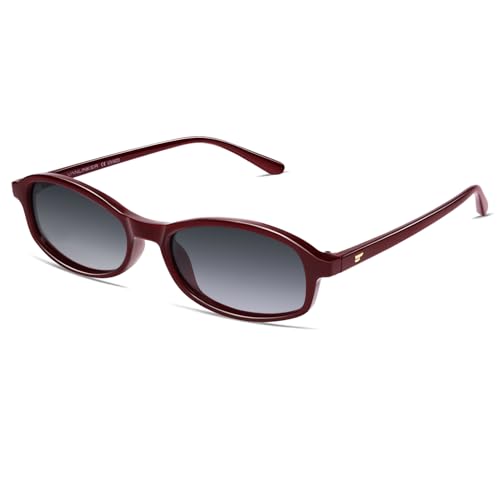 VANLINKER Retro Polarized Rectangle Sunglasses Womens Trendy 90s Small Square Sunnies Vintage Narrow Thin Frame VL9855