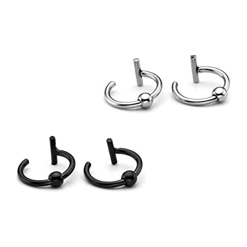 Jovivi Stainless Steel Fake Lip and Nose Rings Cover