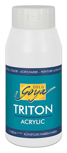 KREUL 17017 - Solo Goya Triton Acrylfarbe weiß, 750 ml Flasche, schnell und matt trocknend, Farbe auf Wasserbasis,...
