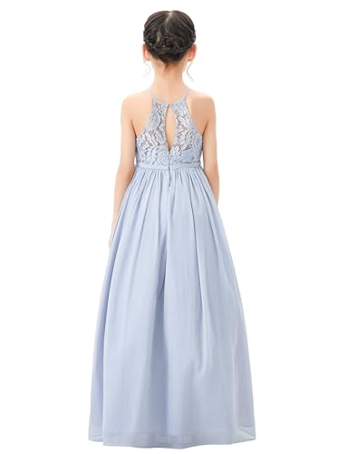 Lace Keyhole Back Flower Girl Dress for Church Holy Baptism Gown Toddlers HLB 8