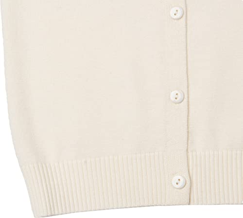 Image of BOLEROSE Girls Long Sleeve School Uniform Childrens Kids Cardigan (Ivory, 5-6 Years)