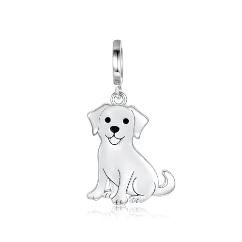 Sterling Silver Dog Charms for Bracelet or Necklace: Dachshund Chihuahua Golden Retriever Labrador French Bulldog Corgi German Shepherd Puppy Bead Charm Jewelry Gift for Women Dog Lovers