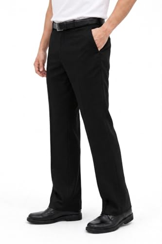 Image of Men's Black Straight Fit Formal Trousers | Japanese Fabric | Office Comfortable Pants