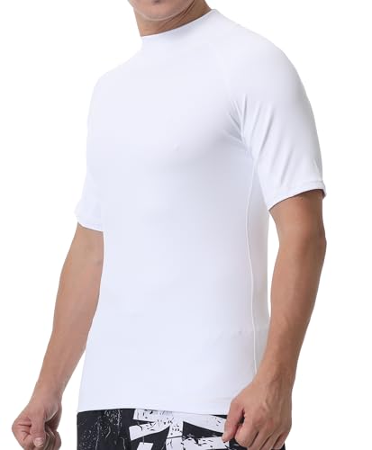 Men's Compression Mock Turtleneck Short Sleeve Shirts High Neck Quickly Dry Workout Tops Athletic Running Cycling4