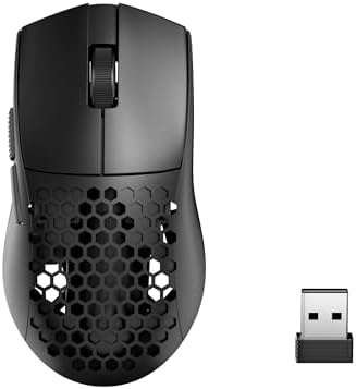 Redragon M725 Honeycomb Shell Gaming Mouse Wireless, Ultra Lightweight 49g, 8000 DPI Tri-Mode BT5.1/2.4GHz/Type-C Wired Gamer Mouse with 2 Side Buttons, Macro Programmable for PC/Mac/Laptop, Black