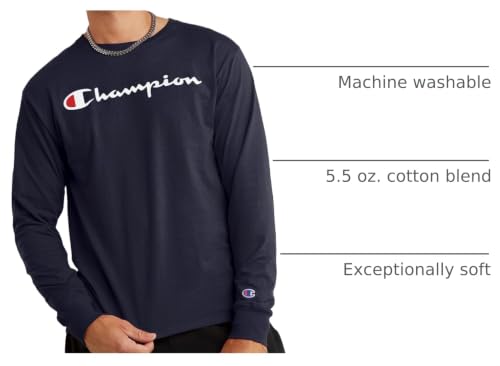 Image of Champion Men's Long Sleeve T-shirt, Classic T-shirt for Men (Reg. Or Big & Tall)