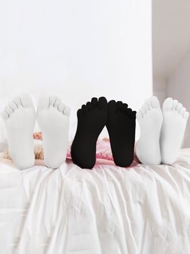 Image of Bencailor 6 /12 /32Pairs Women Toe Socks Five Toe Cotton Socks Ankle Sock with Toes Separated for Women Men Athletic Running