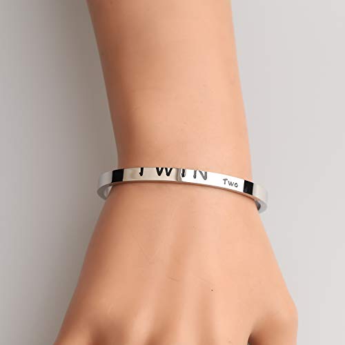 ENSIANTH Twins Gift Twin Bracelet Twin One Twin Two Cuff Bangle3