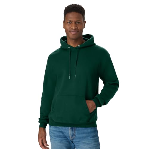 Hanes Men's Pullover EcoSmart Hooded Sweatshirt, Deep Forest, Large - image 2
