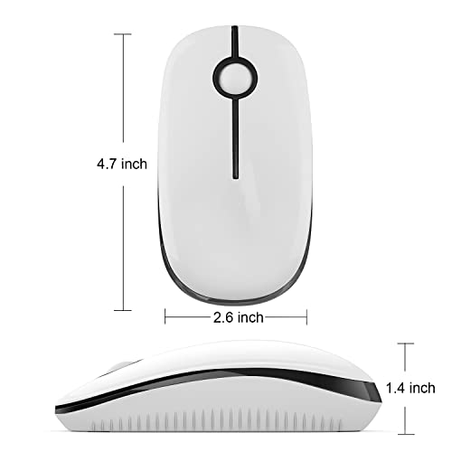 Image of VssoPlor Wireless Mouse, 2.4G Slim Portable Computer Mice with Nano Receiver for Notebook, PC, Laptop, Computer-Black and White