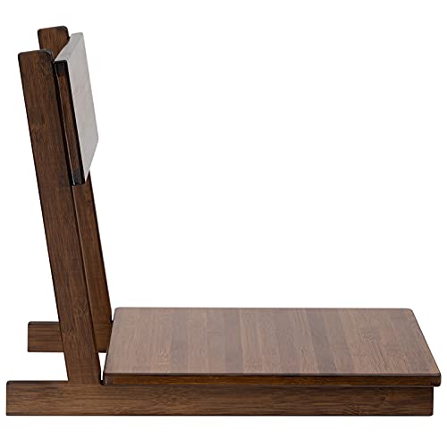 Abocofur Bamboo Portable Floor Chair, Japanese Style Legless Tatami Chair With Back Support, Home Bay Window Lazy Backrest Chair, Meditation Floor Seating For Living Room, Bedroom,Walnut #TOP5