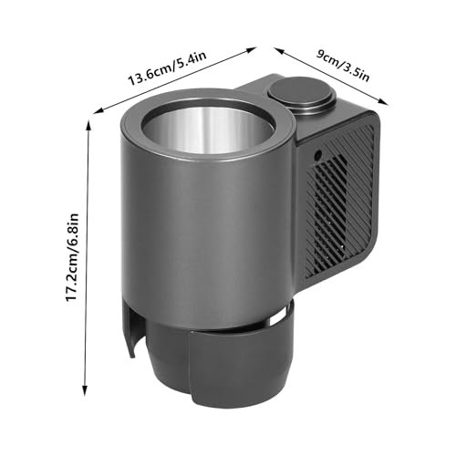 Image of Duokon Car Cooling Cup Holder, Portable Auto Refrigerator with 12V Cigarette Lighter Plug, Temperature Control, Travel Coffee Car Cup Holder for Outdoor Travel