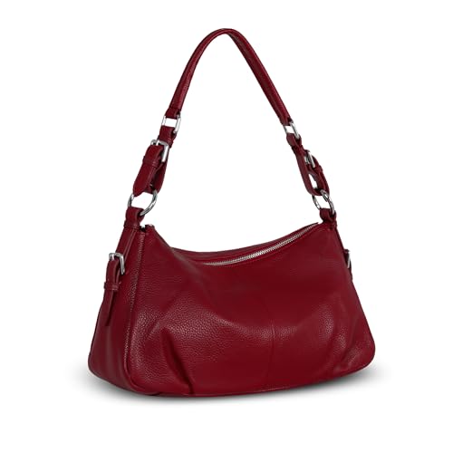 Heshe, borsa a tracolla da donna, in pelle, con manico superiore, borsa a tracolla