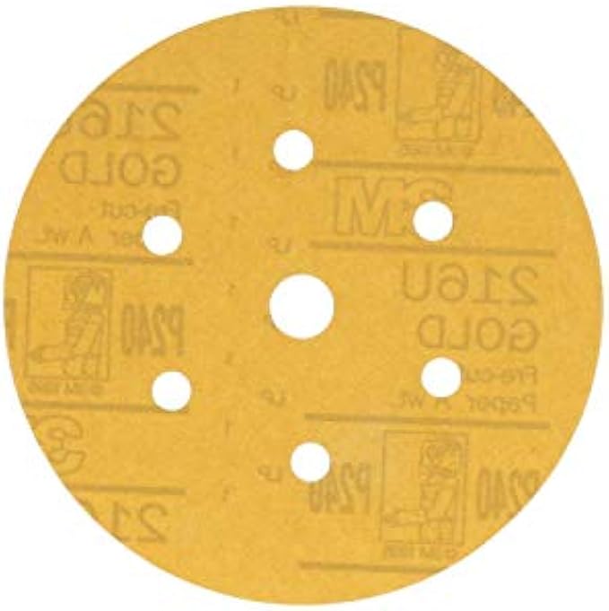 3M 01075 Hookit 216U Gold 6" P320A Grit Dust-Free Disc, (Box of 100) - 4-Box Pack