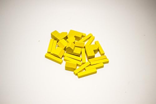 YorksGamePieces Yellow Wood Replacement Pieces for Settlers of Catan