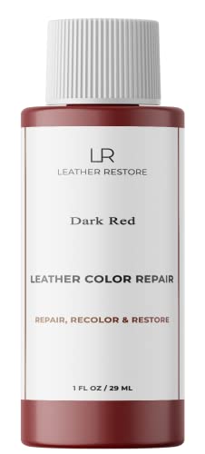 Leather Restore Leather Color Repair, Dark Red 1 OZ - Repair, Recolor and Restore Couch, Furniture, Auto Interior, Car Seats, Vinyl and Shoes